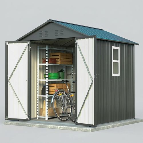 6x6 Metal Storage Shed with Window