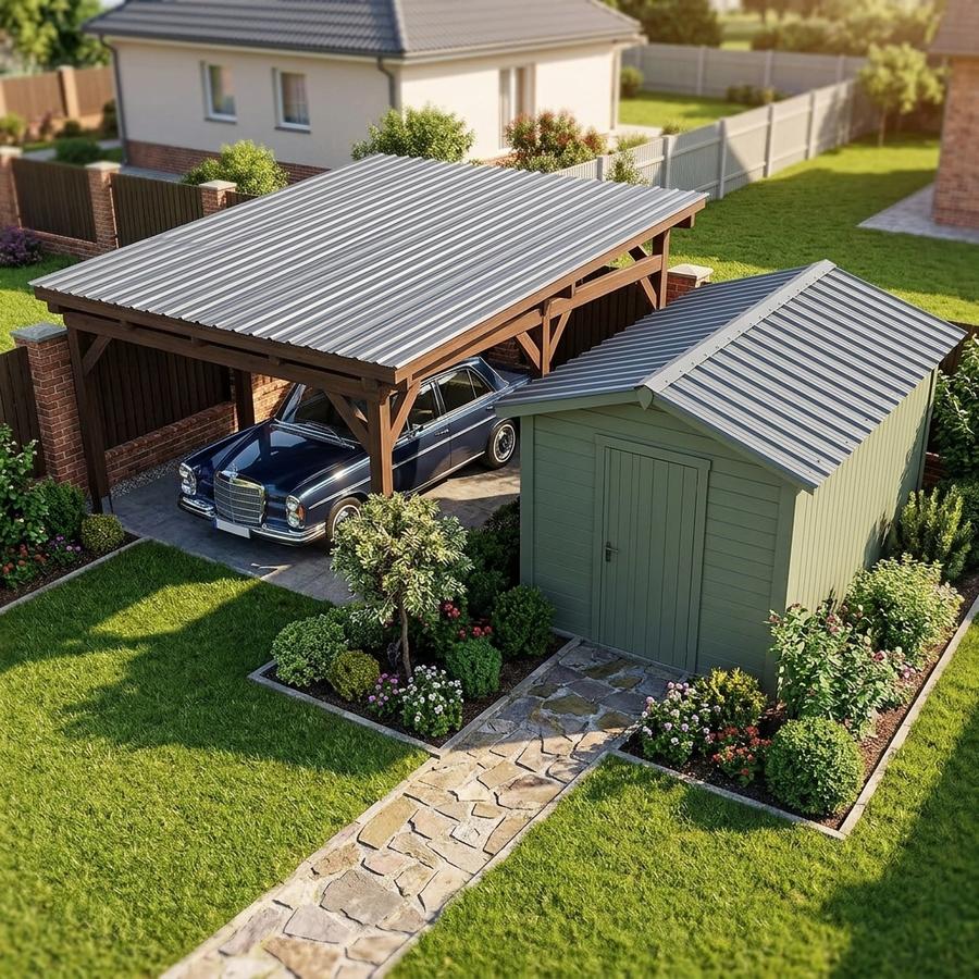 Galvanized Steel Roof Panels, 25-Piece Gray Set (213 sq ft)